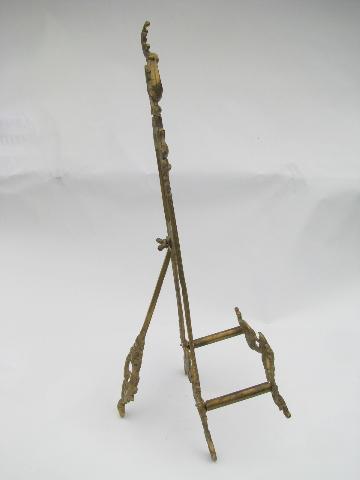 photo of ornate brass easel sign stand / menu card holder, painting or photo display #2