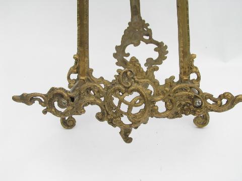 photo of ornate brass easel sign stand / menu card holder, painting or photo display #4