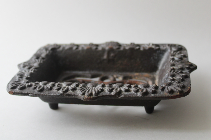 photo of ornate cast iron soap dish for kitchen or garden sink, rustic french country modern farmhouse style  #2