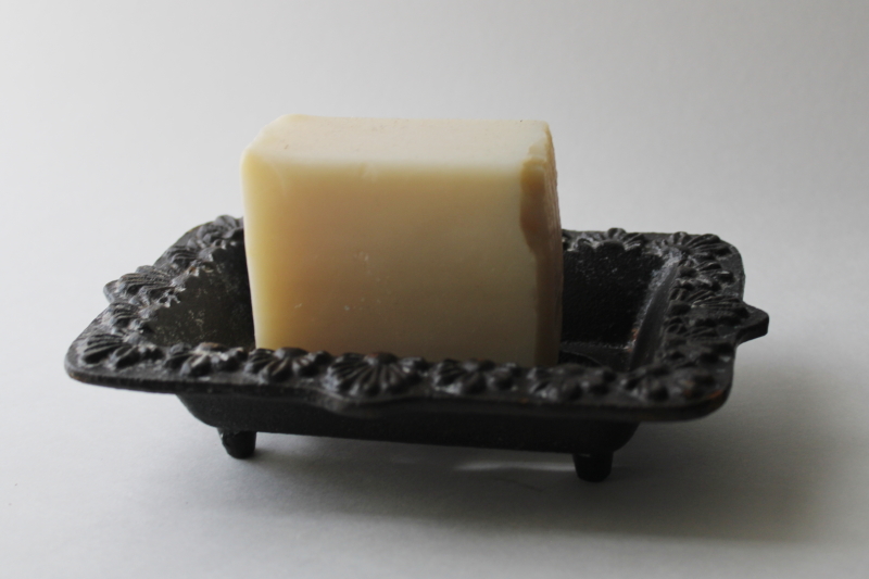 photo of ornate cast iron soap dish for kitchen or garden sink, rustic french country modern farmhouse style  #5