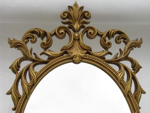 photo of ornate gold mirror, wall sconces, bracket shelf, cinderella french country style #3