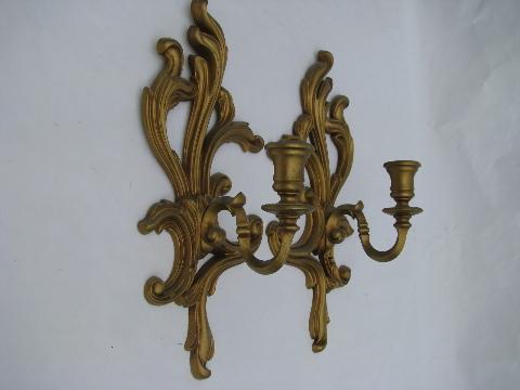 photo of ornate gold mirror, wall sconces, bracket shelf, cinderella french country style #7