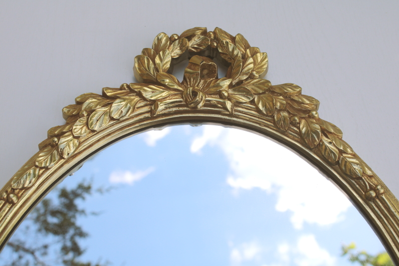 photo of ornate gold plastic frame w/ glass mirror, classic french empire shabby vintage decor  #2