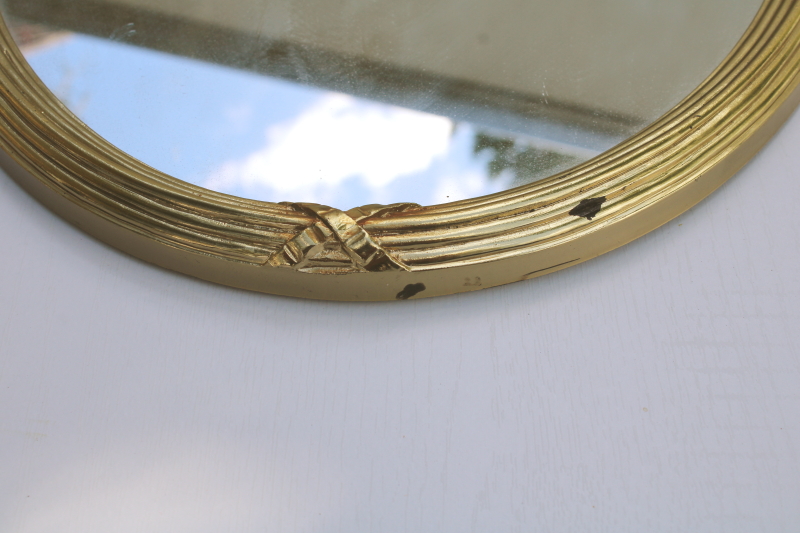 photo of ornate gold plastic frame w/ glass mirror, classic french empire shabby vintage decor  #3
