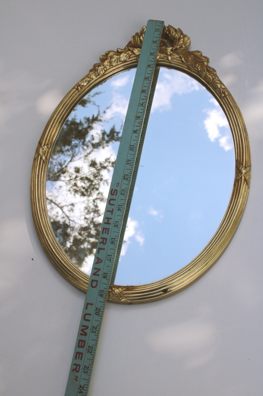 photo of ornate gold plastic frame w/ glass mirror, classic french empire shabby vintage decor  #7
