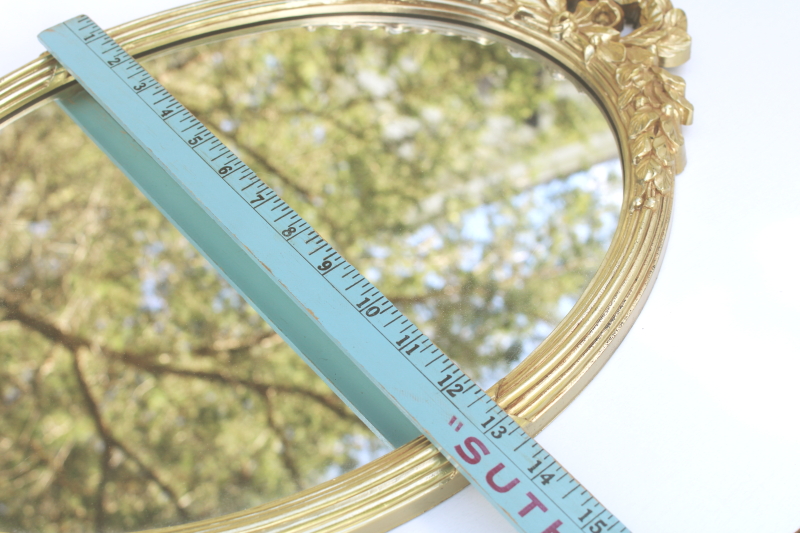 photo of ornate gold plastic frame w/ glass mirror, classic french empire shabby vintage decor  #8