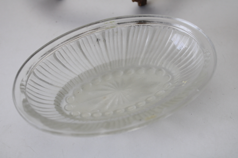 photo of ornate roses gold metal and glass soap dish or trinket dish, vintage french country style  #4