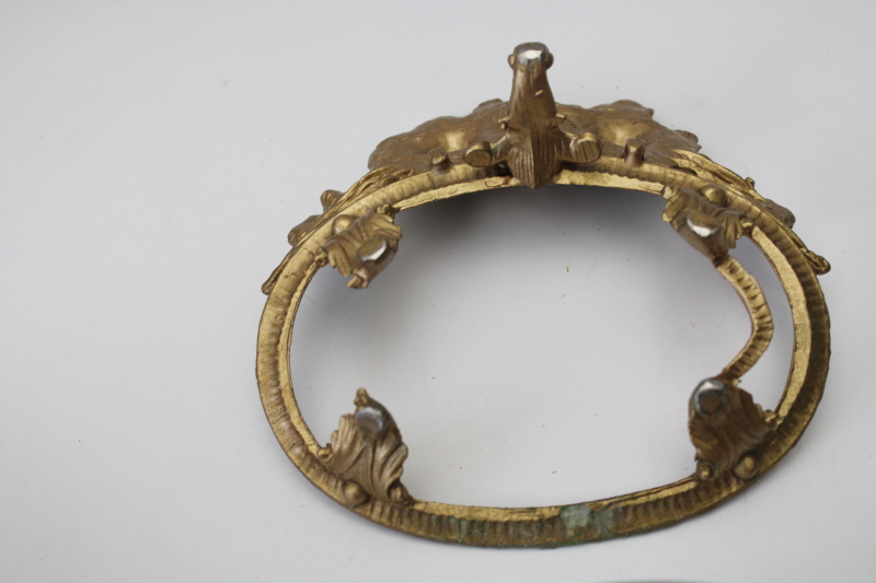 photo of ornate roses gold metal and glass soap dish or trinket dish, vintage french country style  #5