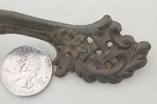 photo of ornate solid brass drawer pull, vintage hardware for antique restoration #5