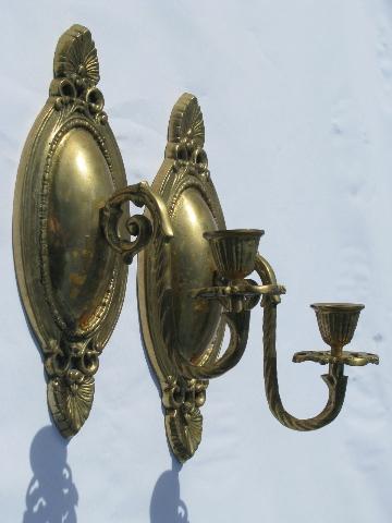 photo of ornate wall sconces, solid brass candle sconce pair #1