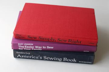 catalog photo of out of print vintage sewing / tailoring books lot, garment construction techniques