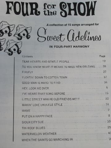 photo of out-of-print vintage music books, quartet songs for Sweet Adelines #3