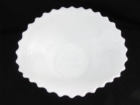 photo of oval bowl, vintage Westmoreland white milk glass english hobnail pattern #2