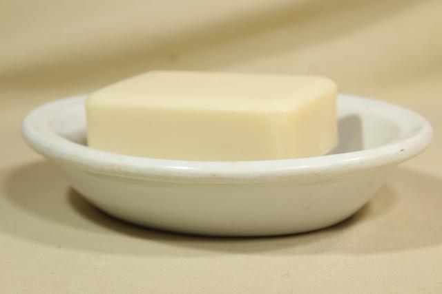 photo of oversized soap dish, antique white ironstone bowl & insert for cheese or butter cooler #1