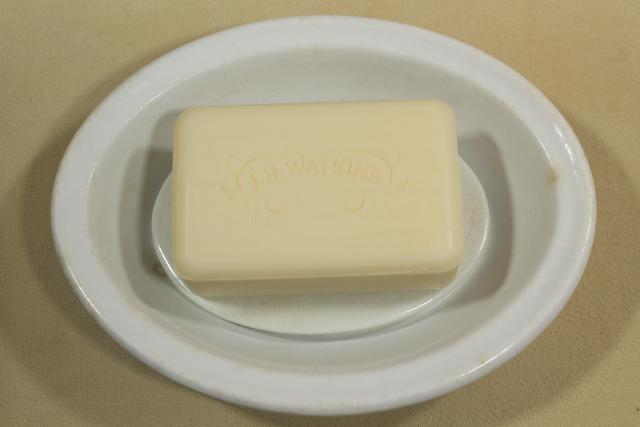 photo of oversized soap dish, antique white ironstone bowl & insert for cheese or butter cooler #4