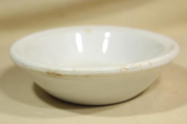 photo of oversized soap dish, antique white ironstone bowl & insert for cheese or butter cooler #7