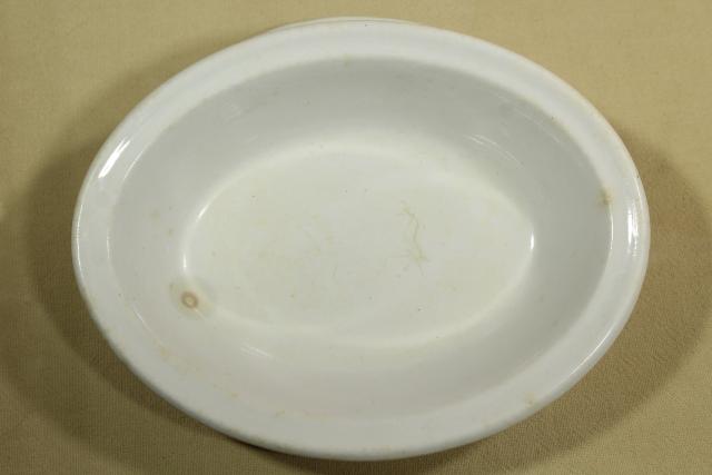 photo of oversized soap dish, antique white ironstone bowl & insert for cheese or butter cooler #11