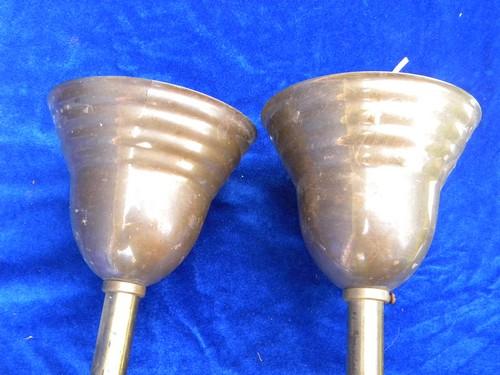 photo of pair antique schoolhouse pendant ceiling lights, vintage lighting #5