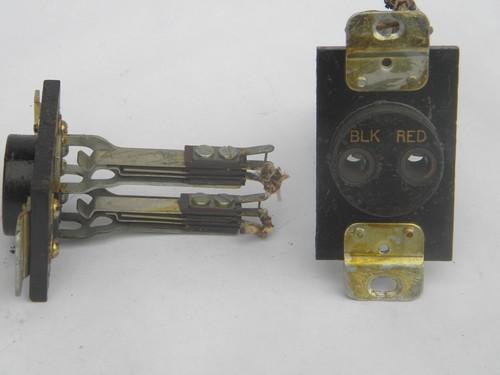 photo of pair large bakelite industrial sockets, steampunk vintage #2