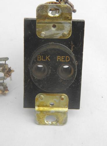 photo of pair large bakelite industrial sockets, steampunk vintage #3