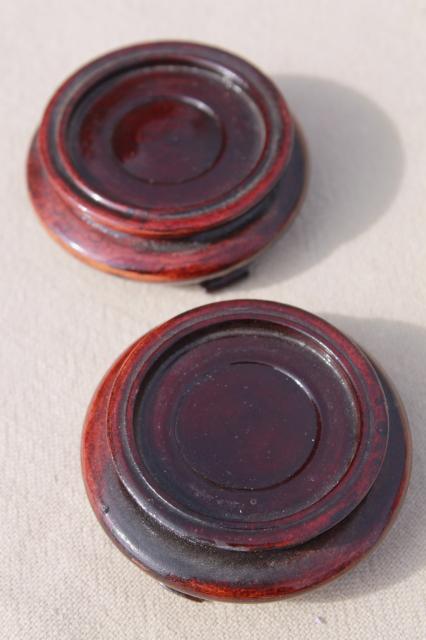 photo of pair miniature Chinese wood stands w/ enameled brass vases, cloisonne or champleve #11