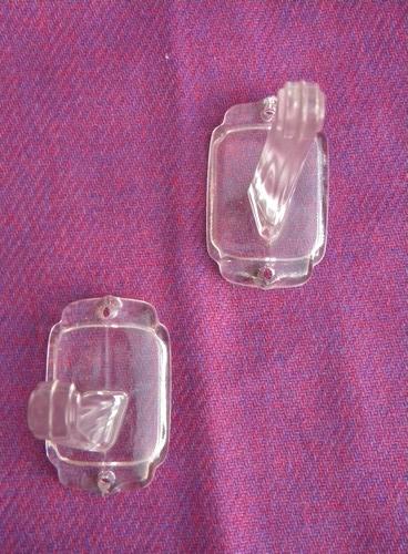 photo of pair of Art Deco vintage glass architectural boudoir wall hooks #2