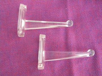 catalog photo of pair of Art Deco vintage glass architectural boudoir wall hooks