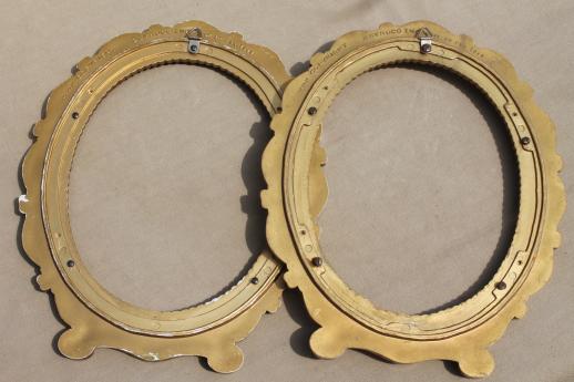 photo of pair of Syroco gold frames, shabby cottage chic vintage mirror or picture frame set #6