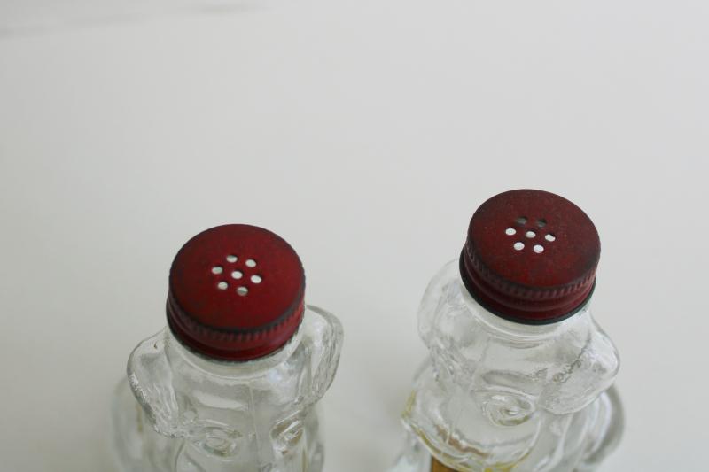 photo of pair of dog shakers figural glass bottles candy container liquor bottle label #3