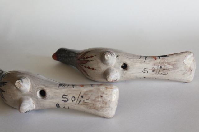 photo of pair of doves, hippie vintage Mexican pottery Tonala / Tlaquepaque folk ar #5