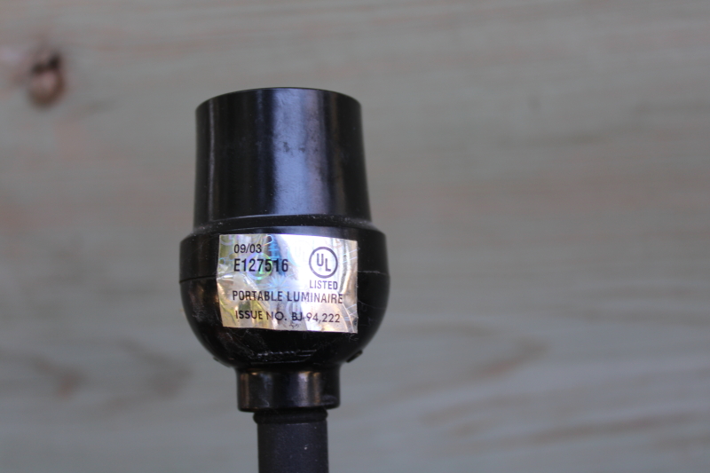 photo of pair of mini lamps, vintage primitive forged style black iron lamps for cottage or country kitchen #3