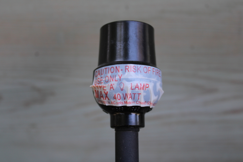 photo of pair of mini lamps, vintage primitive forged style black iron lamps for cottage or country kitchen #4