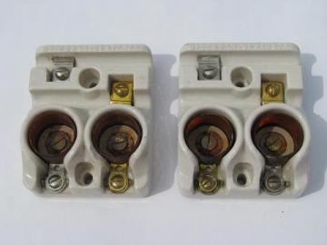 catalog photo of pair of old antique early GE architectural fuse holders with Edison sockets & 1901 patent