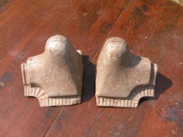 catalog photo of pair of old galvanized barn shingle roof caps