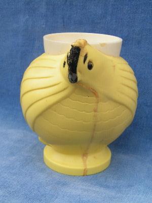 photo of pair of retro 50's plastic egg cups, chickens #3