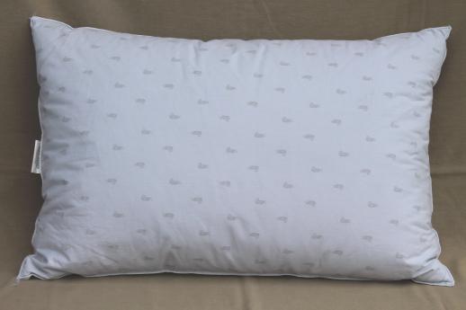 photo of pair of soft puffy duck down / feather pillows, 90s vintage luxury bedding #2