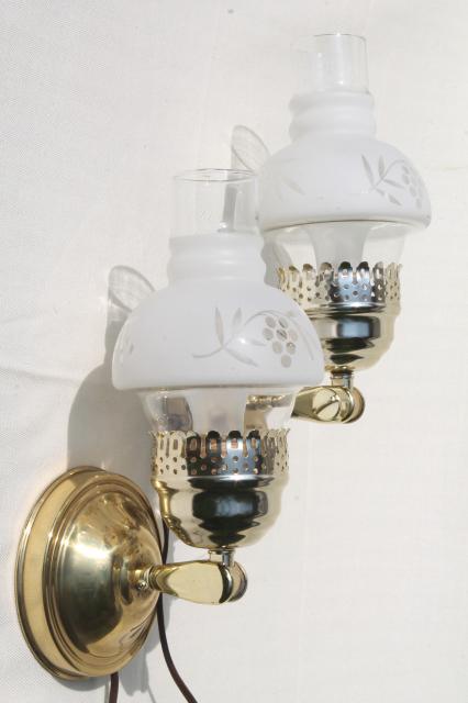 photo of pair of vintage convertible table lamps, changes to pin up lamp wall sconce lights #5