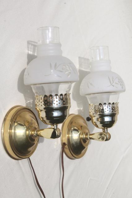 photo of pair of vintage convertible table lamps, changes to pin up lamp wall sconce lights #6