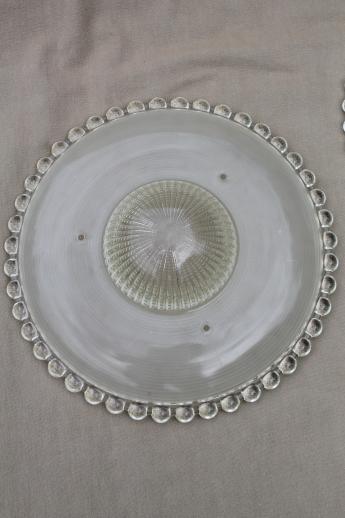 photo of pair of vintage hobnail edge glass lamp shades for ceiling pendant lights #6