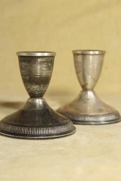 catalog photo of pair of vintage sterling silver candlesticks, Duchin creations weighted candle holders