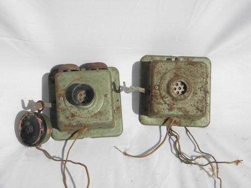 photo of pair old Connecticut Telephone and Electric intercom phones for parts #1