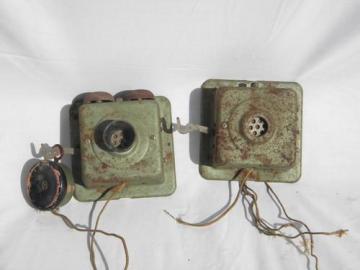 catalog photo of pair old Connecticut Telephone and Electric intercom phones for parts