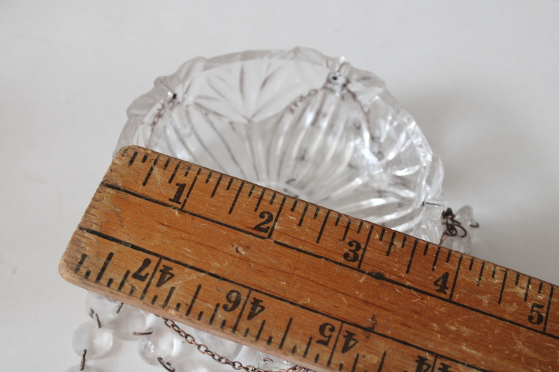 photo of pair unbreakable candle bobeches w/ clear plastic crystals, teardrop prisms swags #5