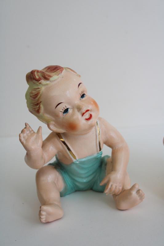 photo of pair vintage Ucagco Japan piano babies hand painted china ceramic figurines #5