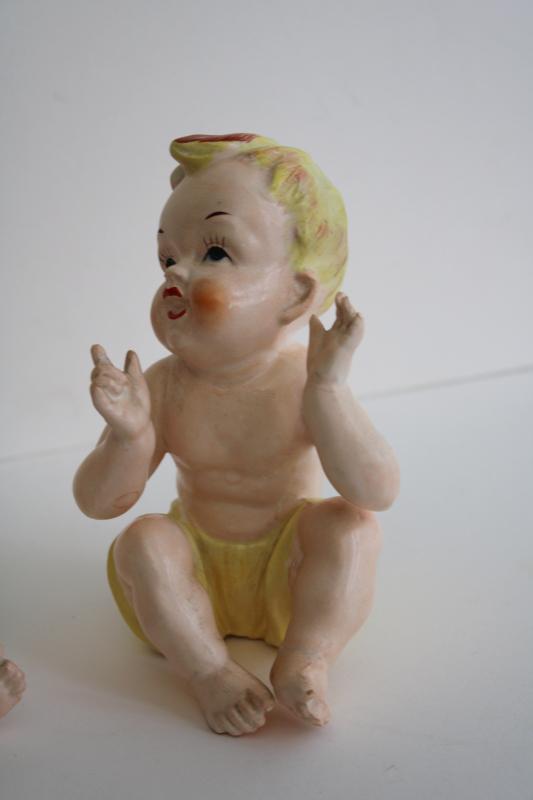 photo of pair vintage Ucagco Japan piano babies hand painted china ceramic figurines #6