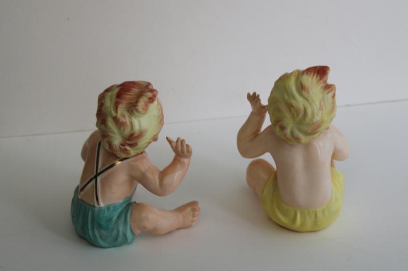 photo of pair vintage Ucagco Japan piano babies hand painted china ceramic figurines #7