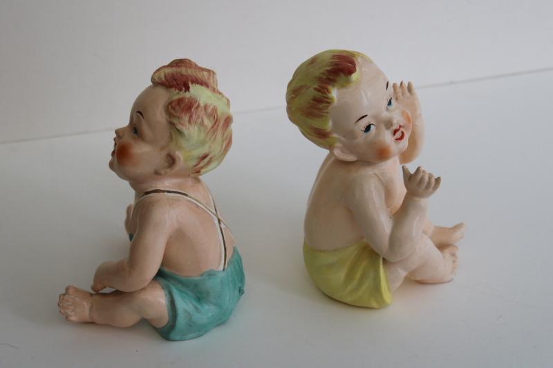 photo of pair vintage Ucagco Japan piano babies hand painted china ceramic figurines #8