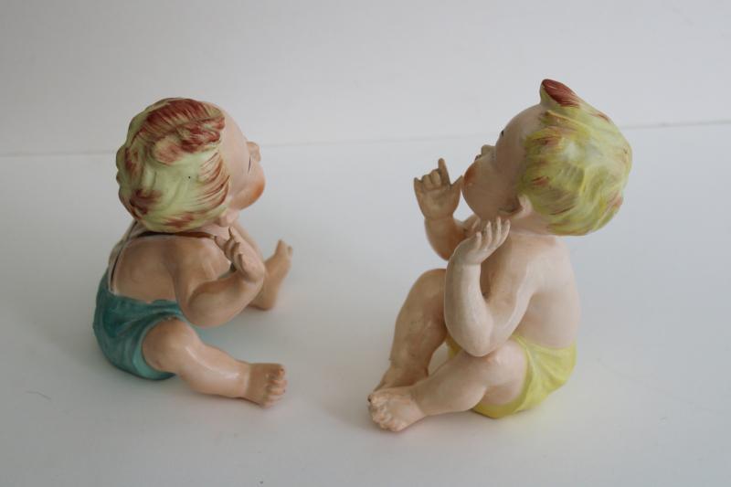 photo of pair vintage Ucagco Japan piano babies hand painted china ceramic figurines #9