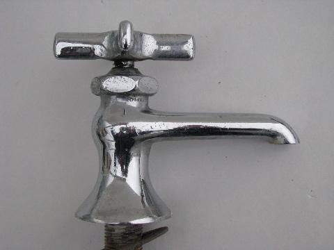 photo of pair vintage art deco chrome lavatory faucet taps Chicago Faucets #3
