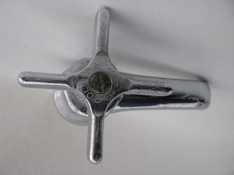 photo of pair vintage art deco chrome lavatory faucet taps Chicago Faucets #4